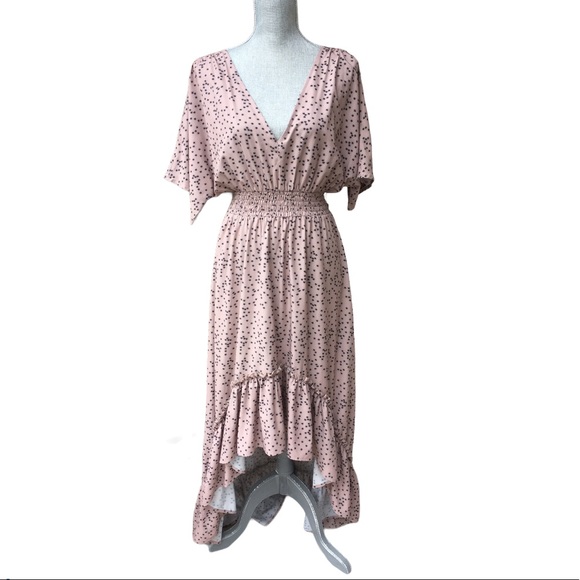 Dresses & Skirts - ASH ROSE V Neck Ruffled Hi Low Boho Maxi Dress L